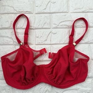 Fantasie Full Cup Dusty Rose Pink Underwire Textured Swimsuit Bikini Top 36DDD